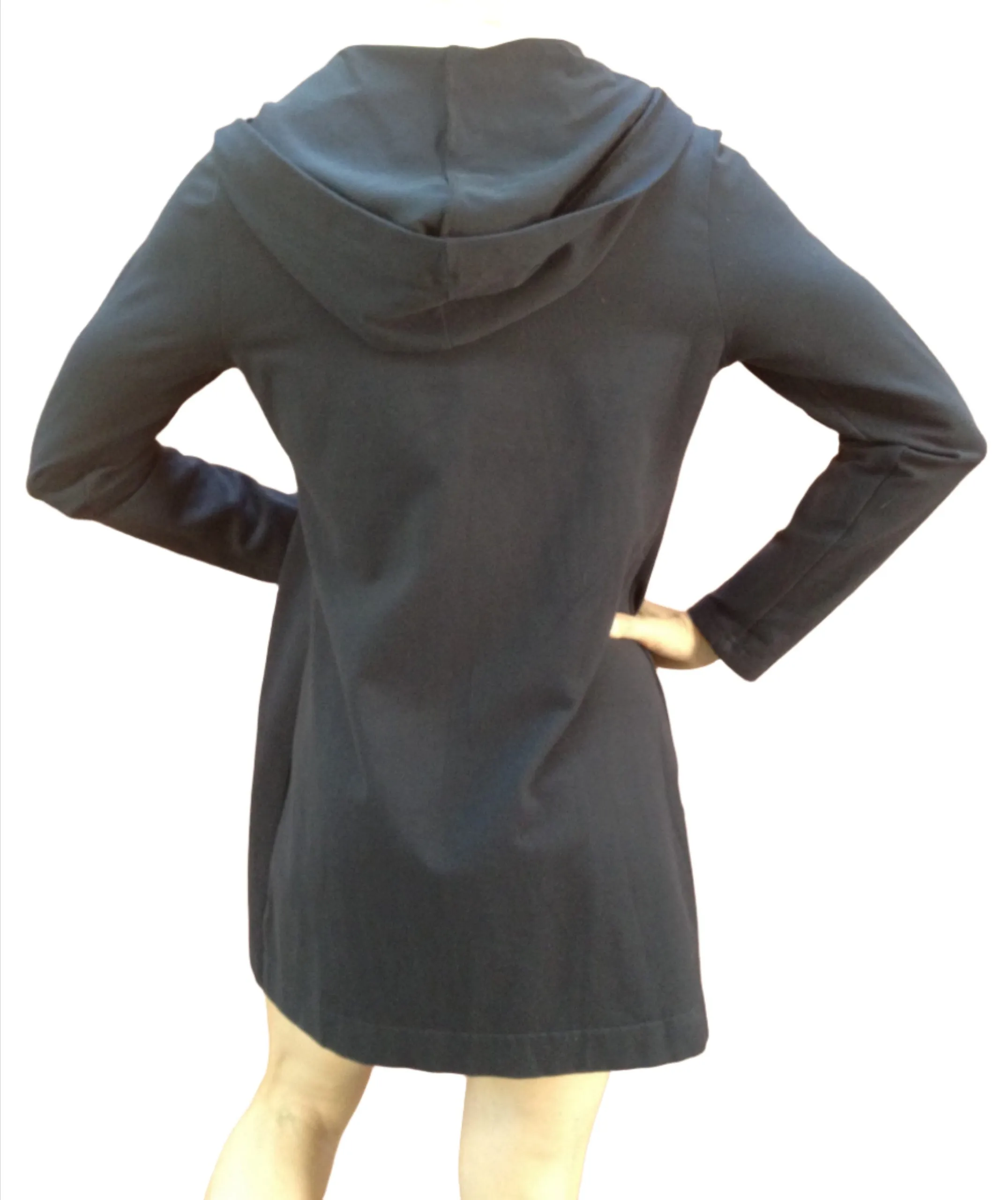 One Step Ahead Brushed Supplex Long Button Front Hooded Jacket 2629
