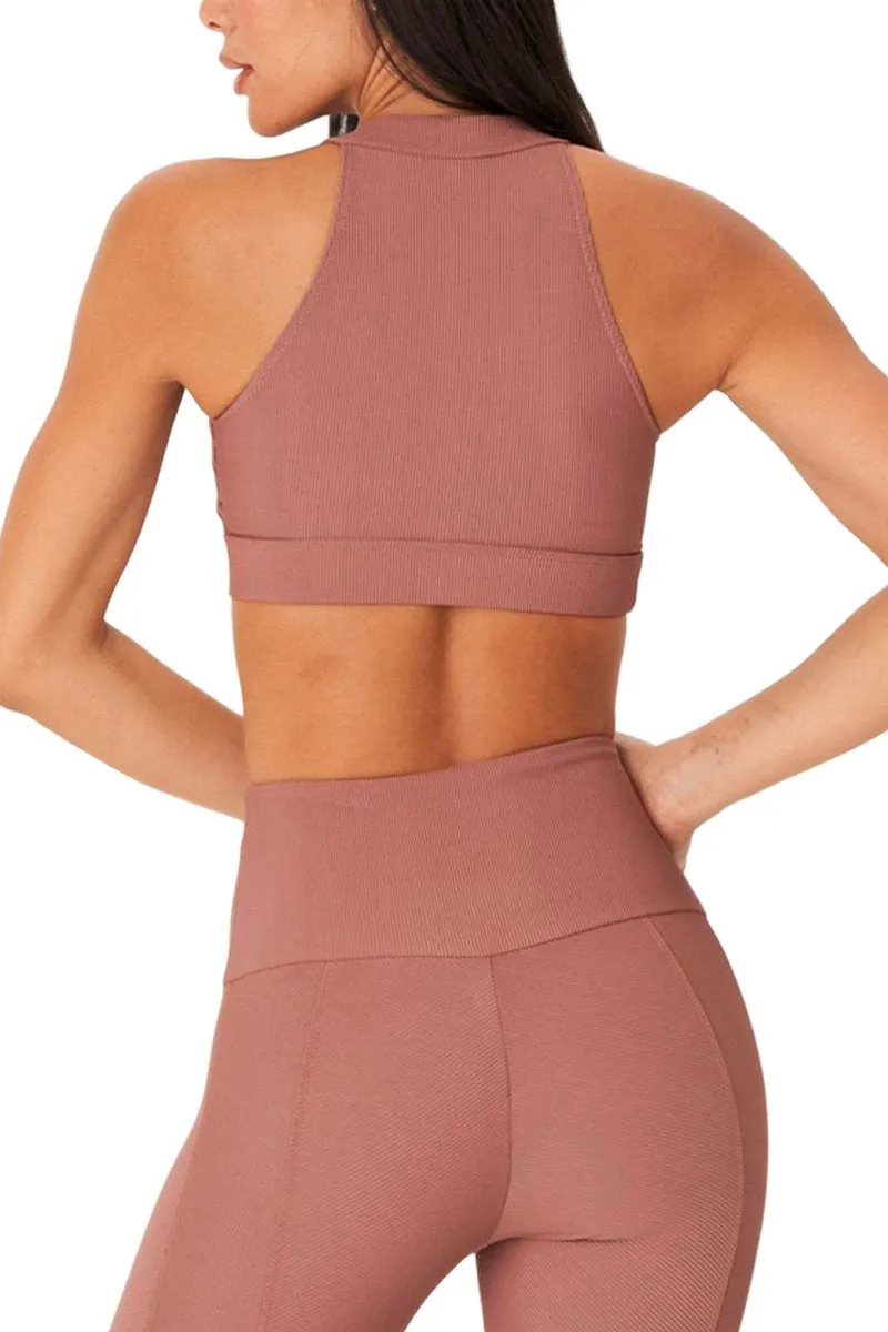 Onzie High Neck Ribbed Cropped Top 3789