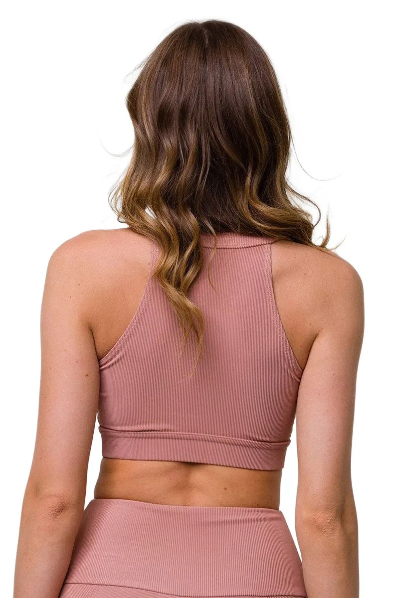 Onzie High Neck Ribbed Cropped Top 3789