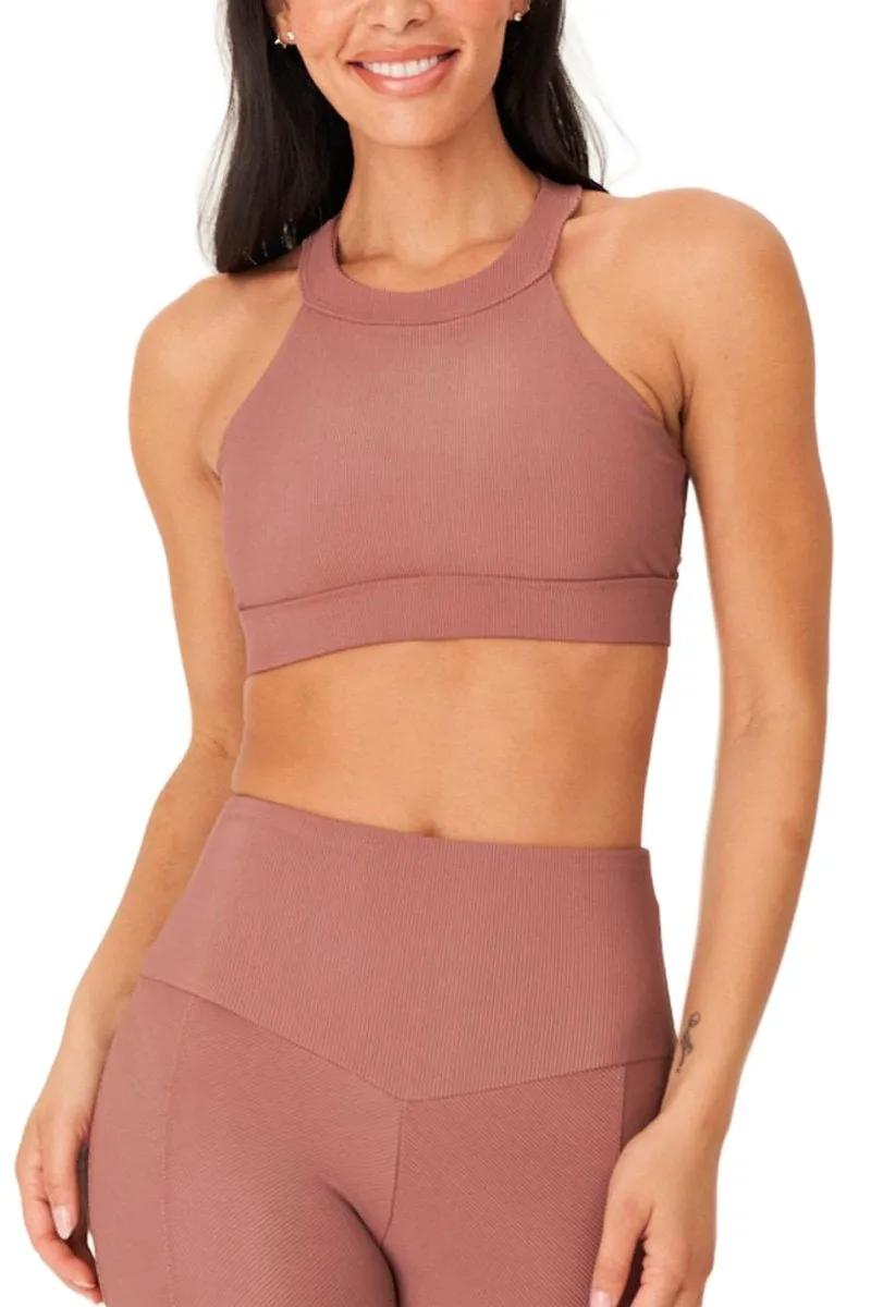 Onzie High Neck Ribbed Cropped Top 3789