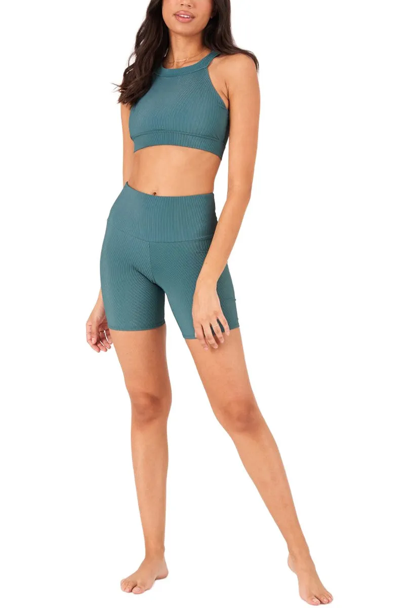 Onzie High Neck Ribbed Cropped Top 3789