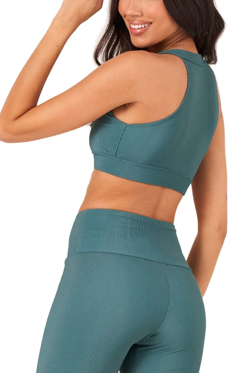 Onzie High Neck Ribbed Cropped Top 3789