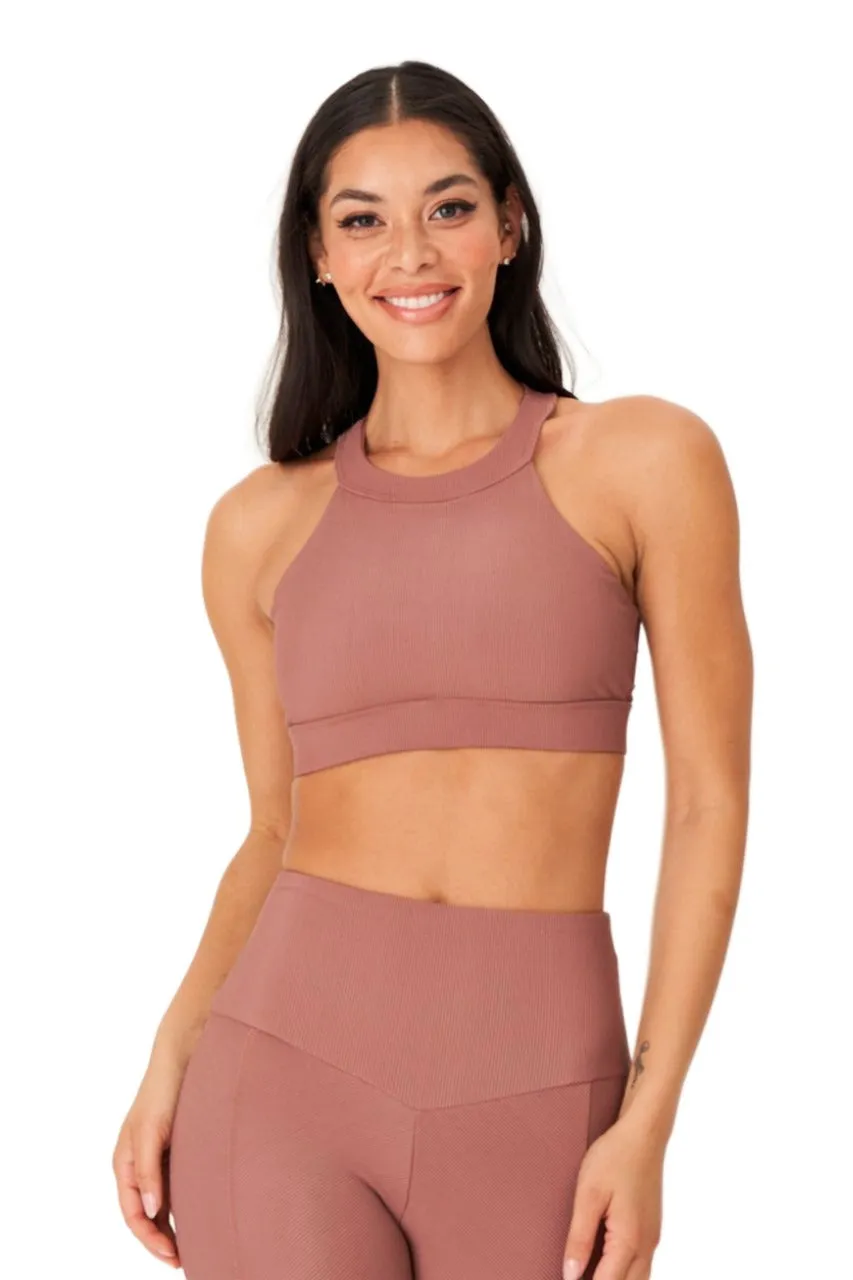 Onzie High Neck Ribbed Cropped Top 3789