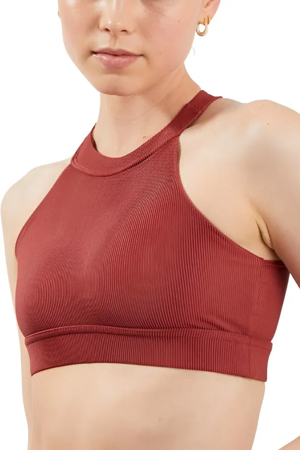 Onzie High Neck Ribbed Cropped Top 3789