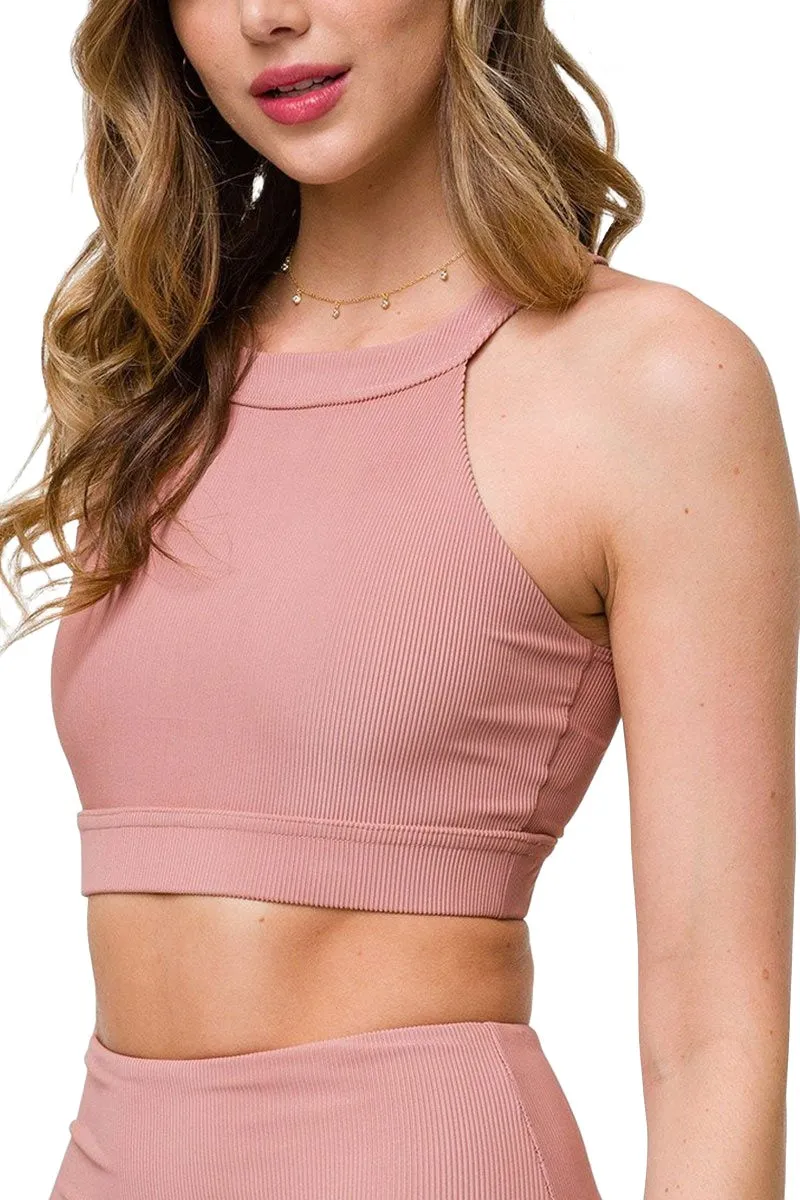 Onzie High Neck Ribbed Cropped Top 3789