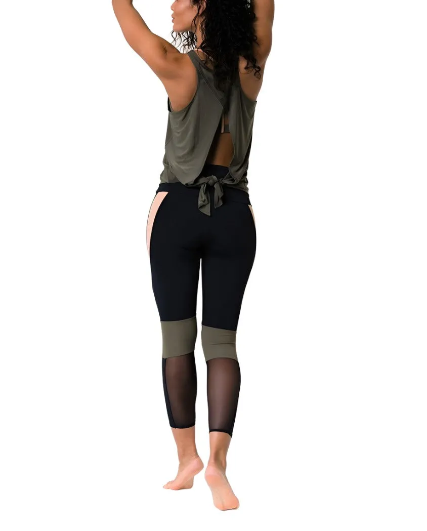 Onzie Hot Yoga 3109 Tie Back Tank S-M-L Sepia