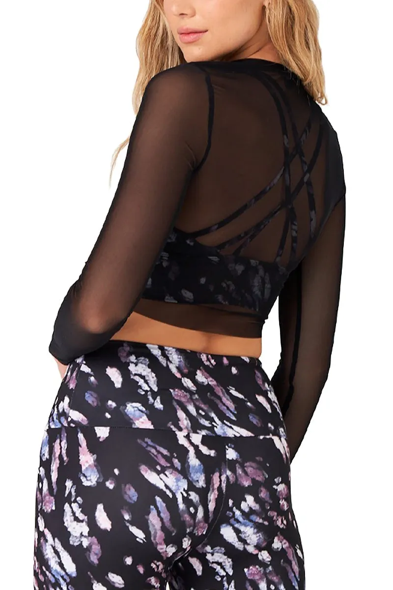 Onzie Long Sleeve Sheer Lotus Crop Top 3820
