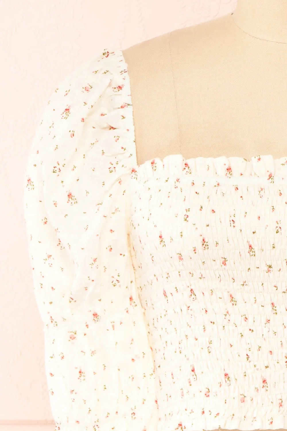 Orithyia | Floral Crop Top w/ Square Neckline