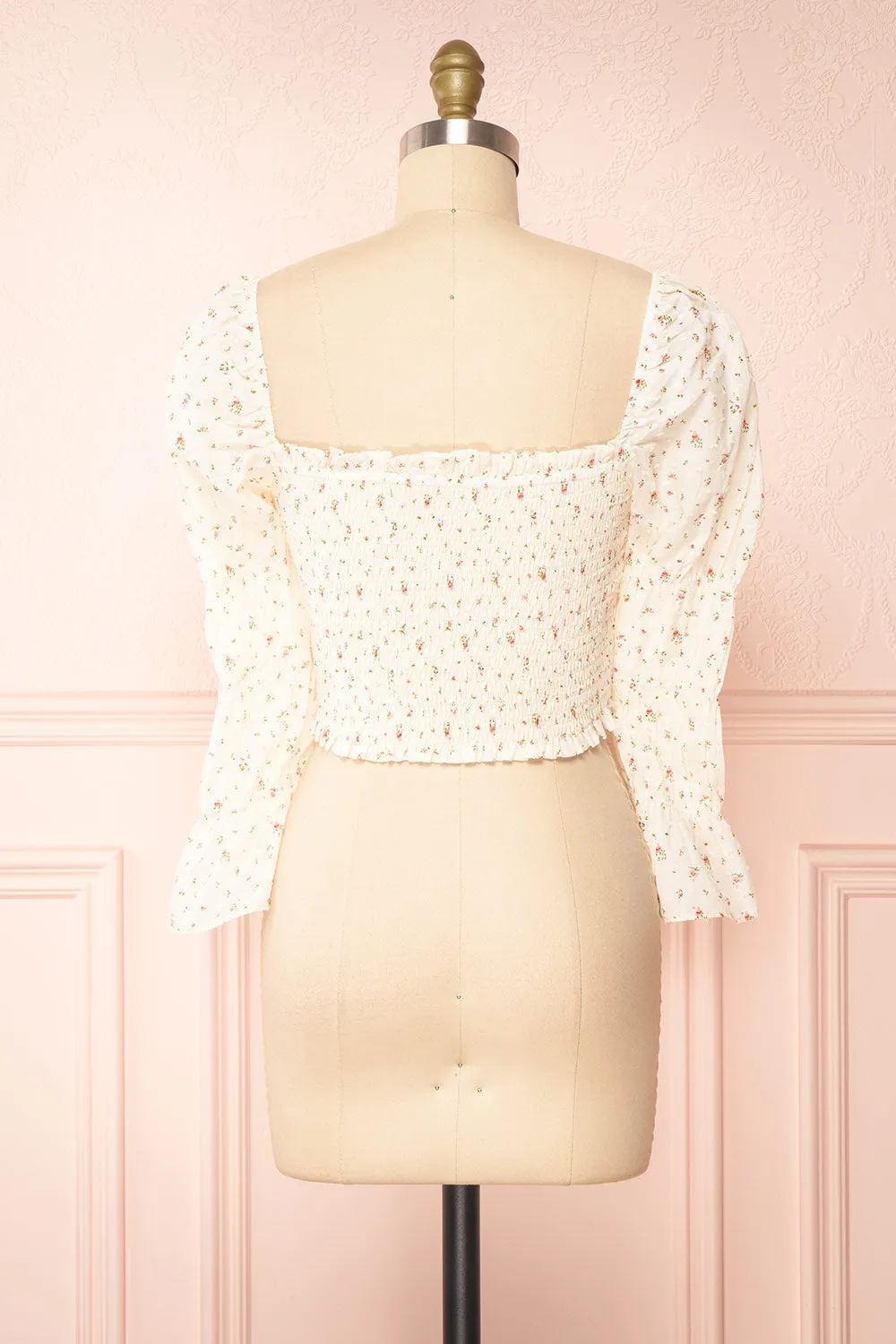 Orithyia | Floral Crop Top w/ Square Neckline