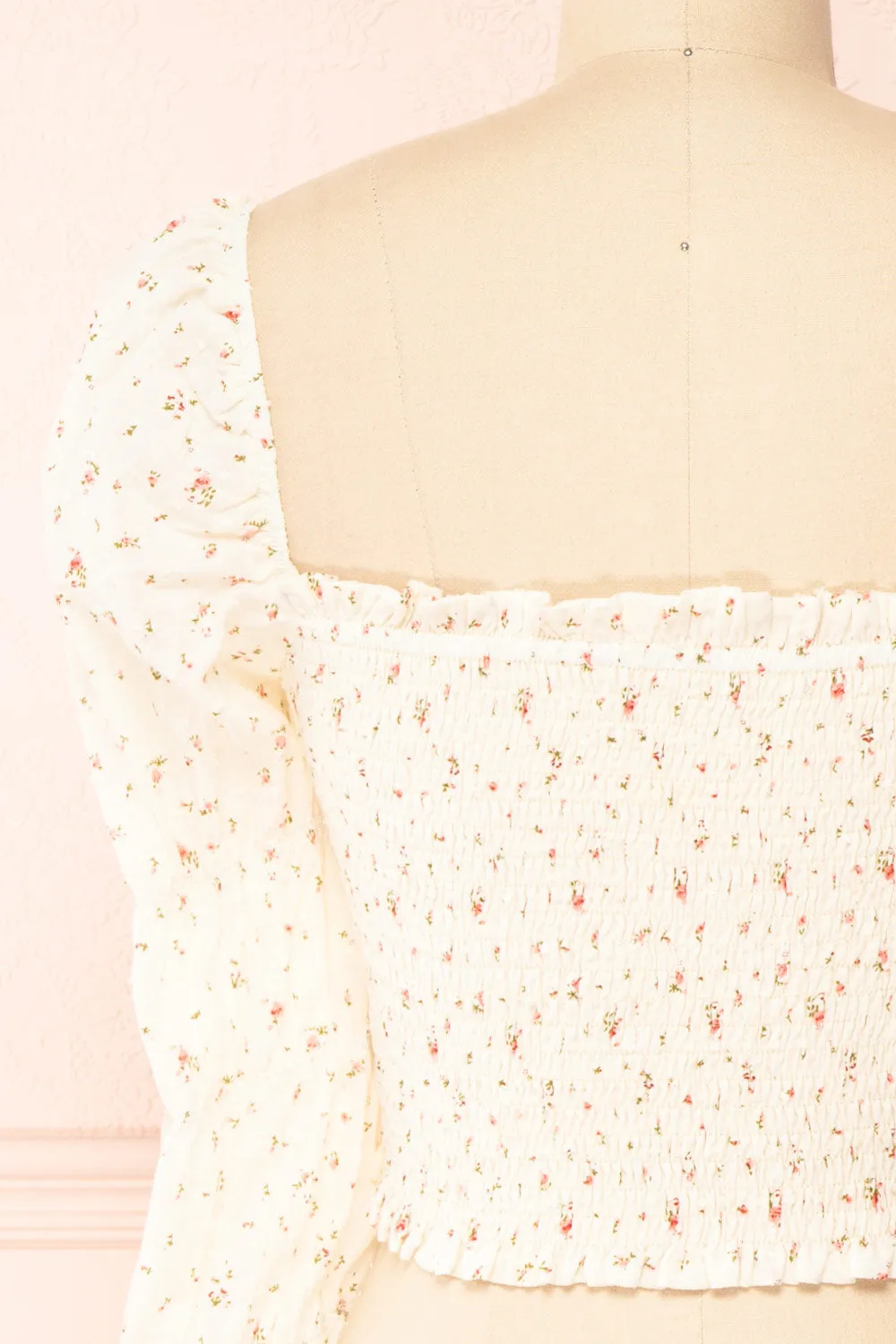 Orithyia | Floral Crop Top w/ Square Neckline