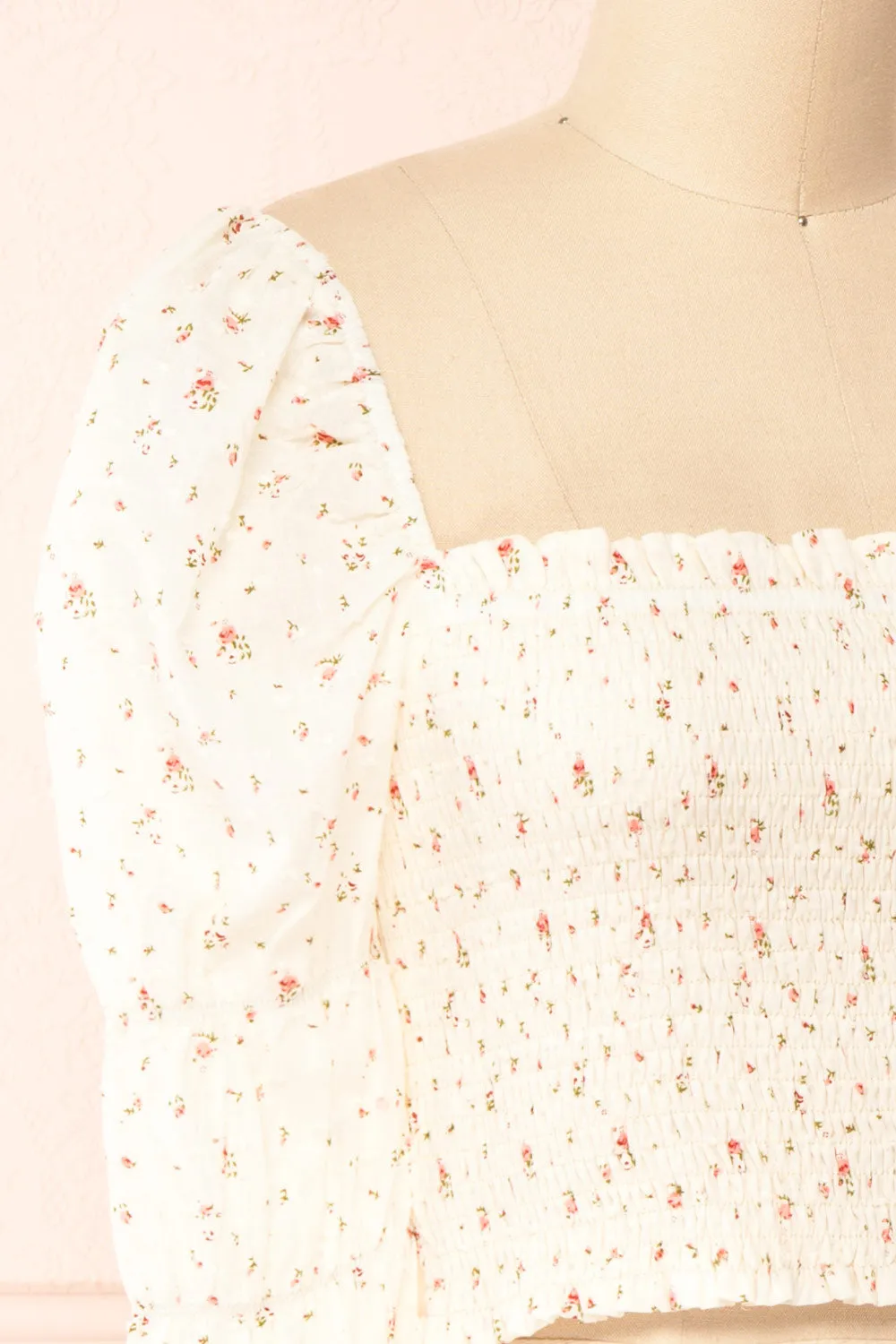 Orithyia | Floral Crop Top w/ Square Neckline