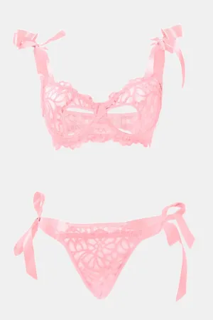 Pink Lace Lingerie Set