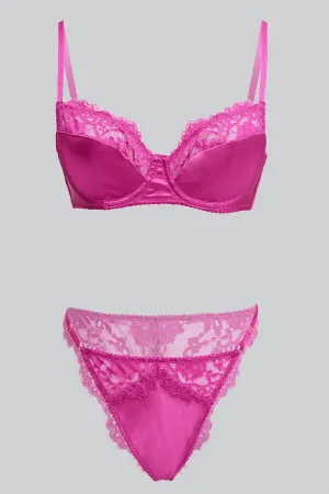 Pink Lace Lingerie Set
