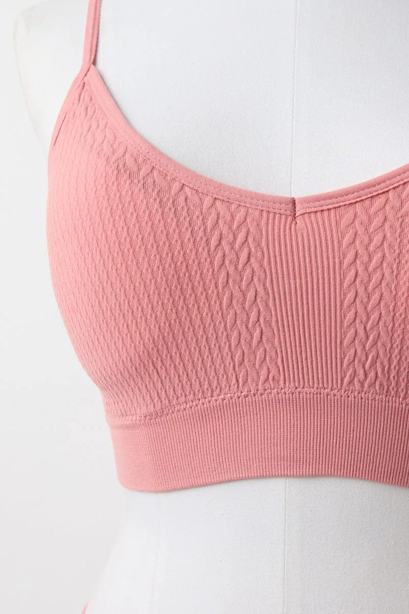 Pink Seamless Lingerie Set