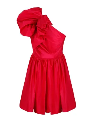 Pinko One-Shoulder Taffeta Mini Dress