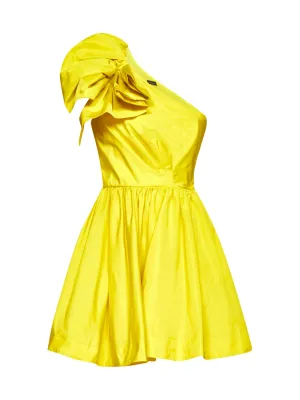 Pinko One-Shoulder Taffeta Mini Dress
