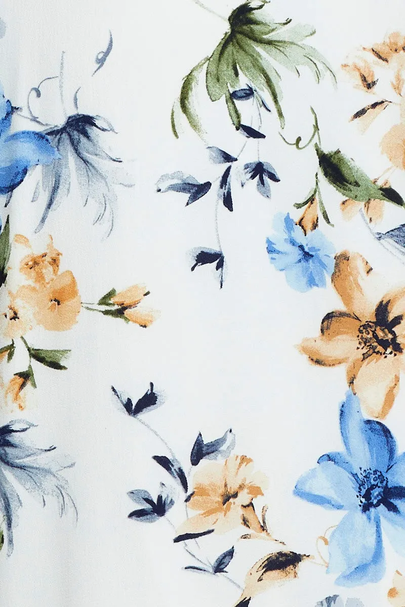 Print Midi Dress Short Sleeve