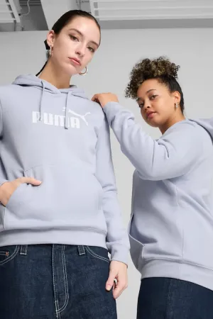PUMA WOMEN'S ESSENTIALS LOGO FLEECE BLUE HOODIE
