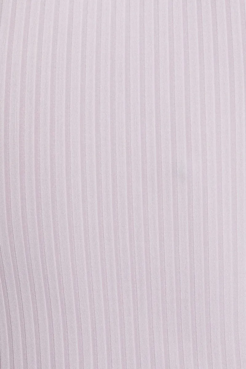 Purple Ribbed Scoop Neck Top