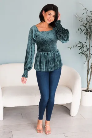 Ready For Anything Modest Peplum Top