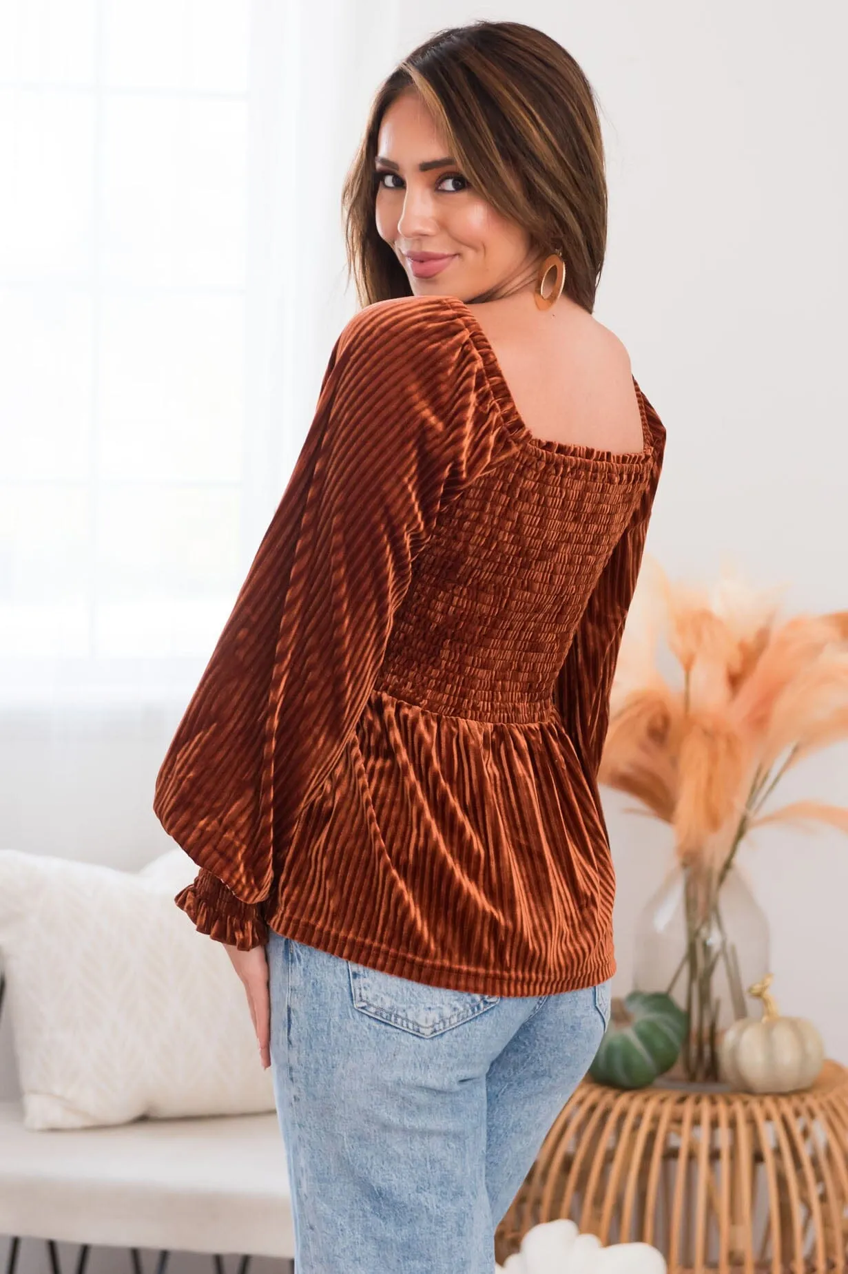 Ready For Anything Modest Peplum Top