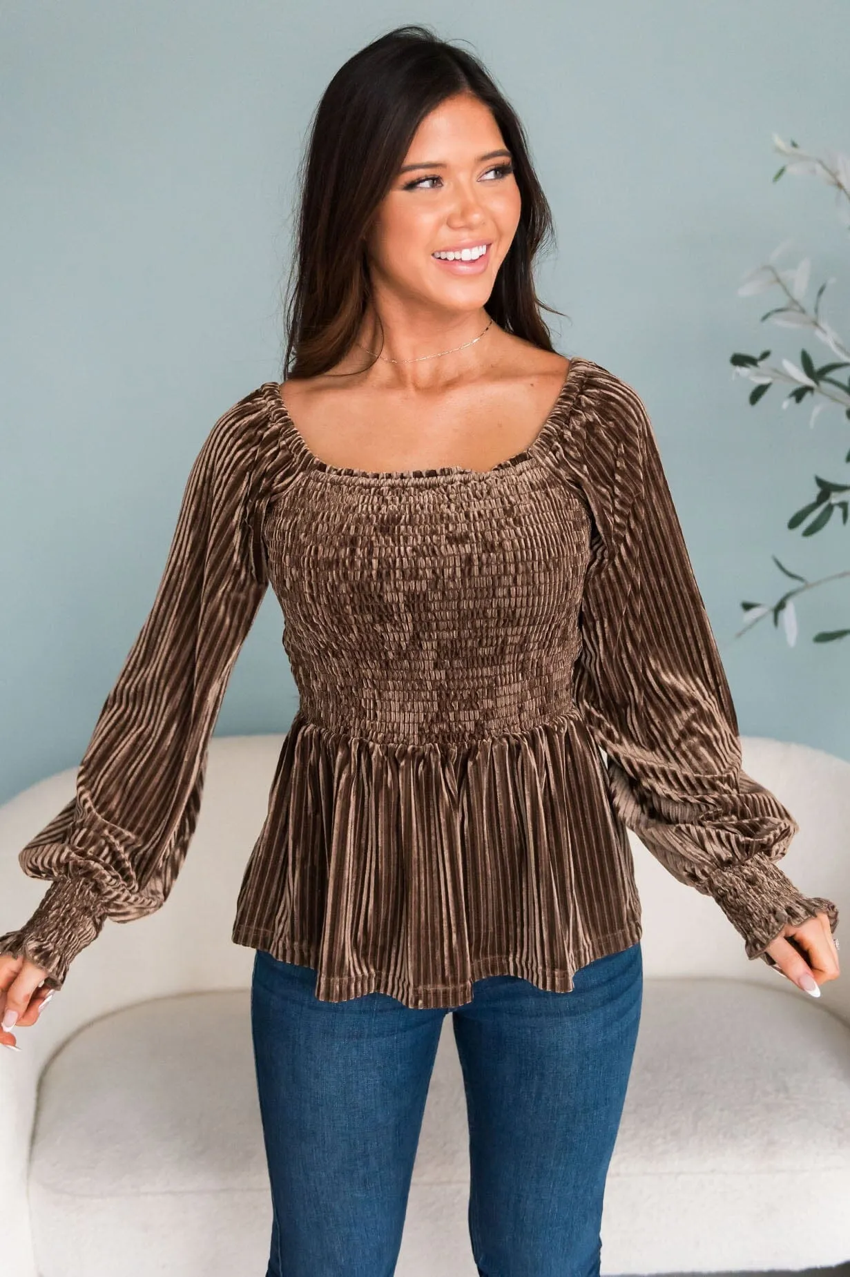 Ready For Anything Modest Peplum Top