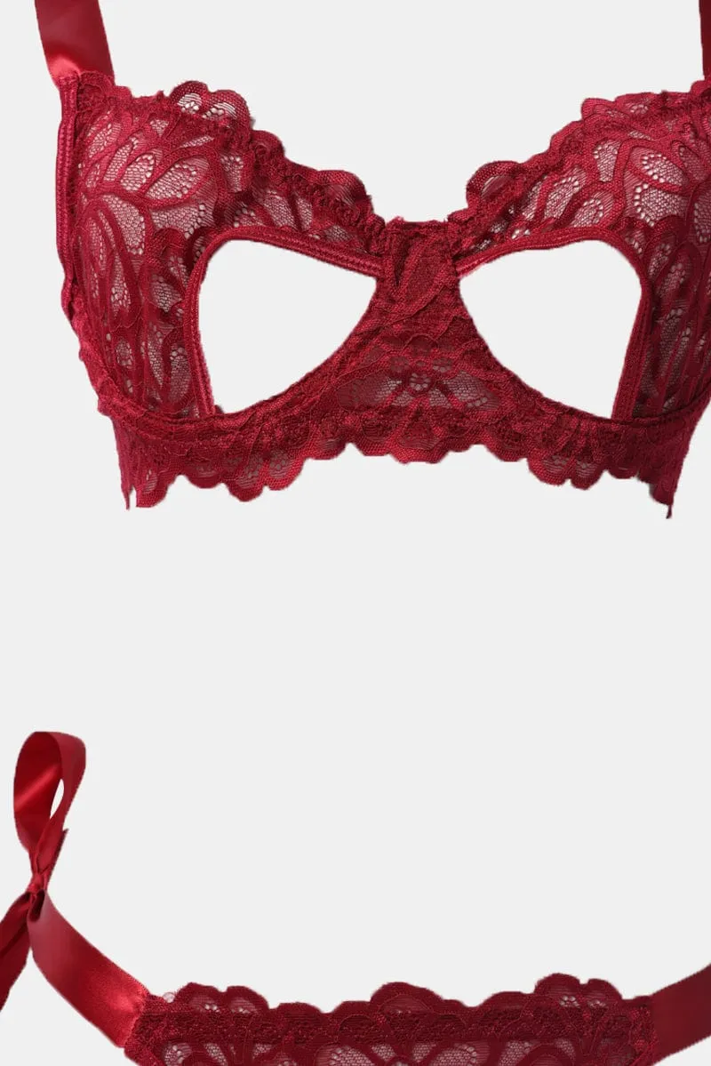 Red Lace Lingerie Set