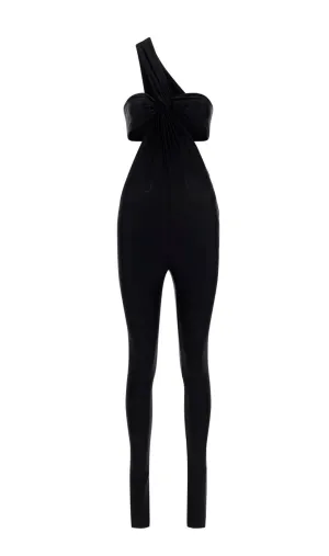Saint Laurent Cut-Out One-Shoulder Jumpsuit