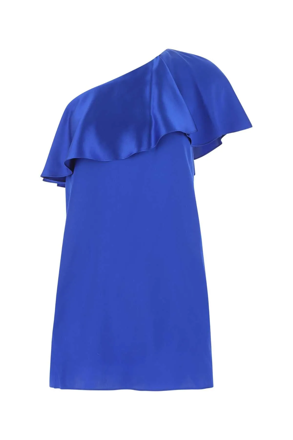 Saint Laurent One-Shoulder Straight Hem Mini Dress