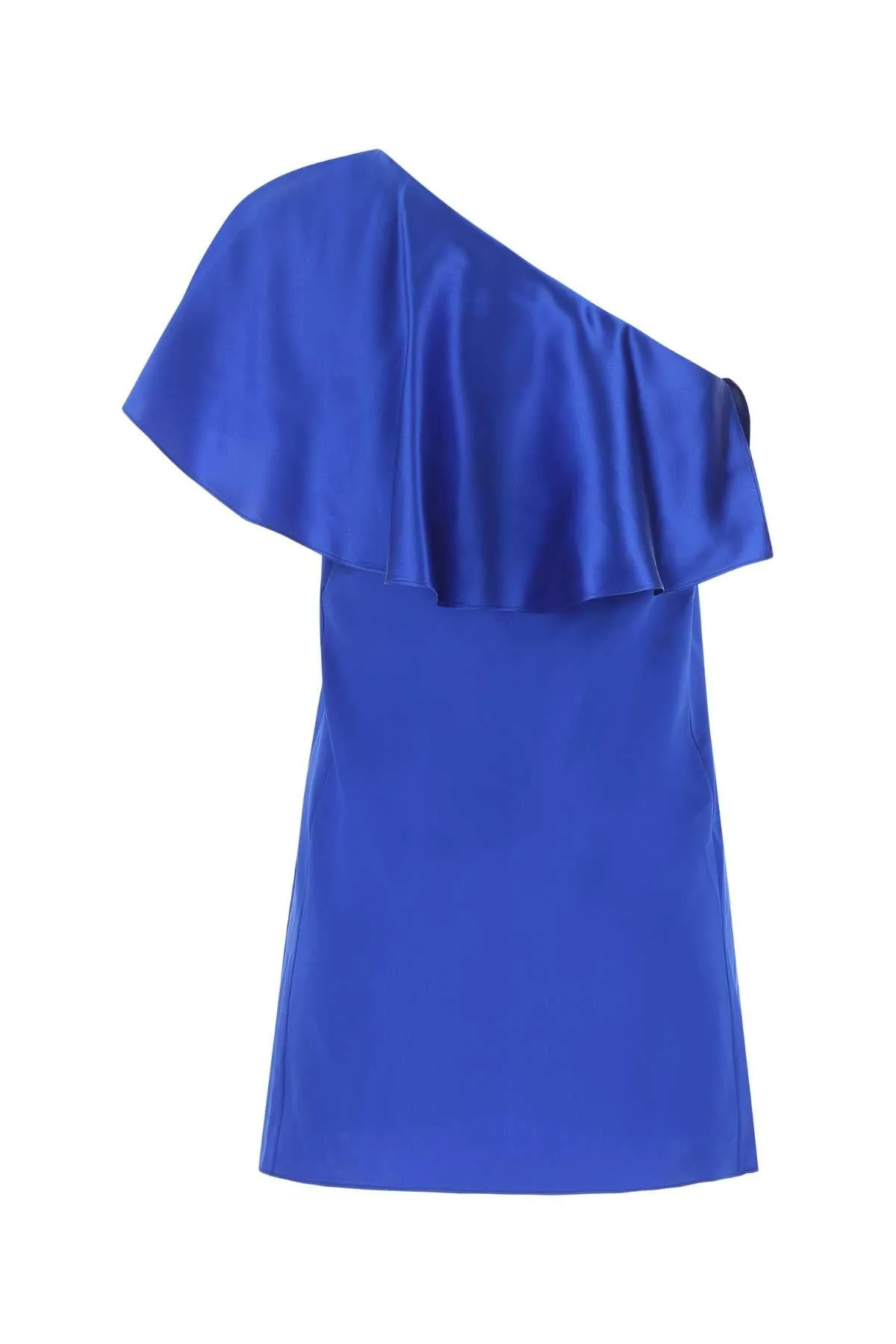 Saint Laurent One-Shoulder Straight Hem Mini Dress