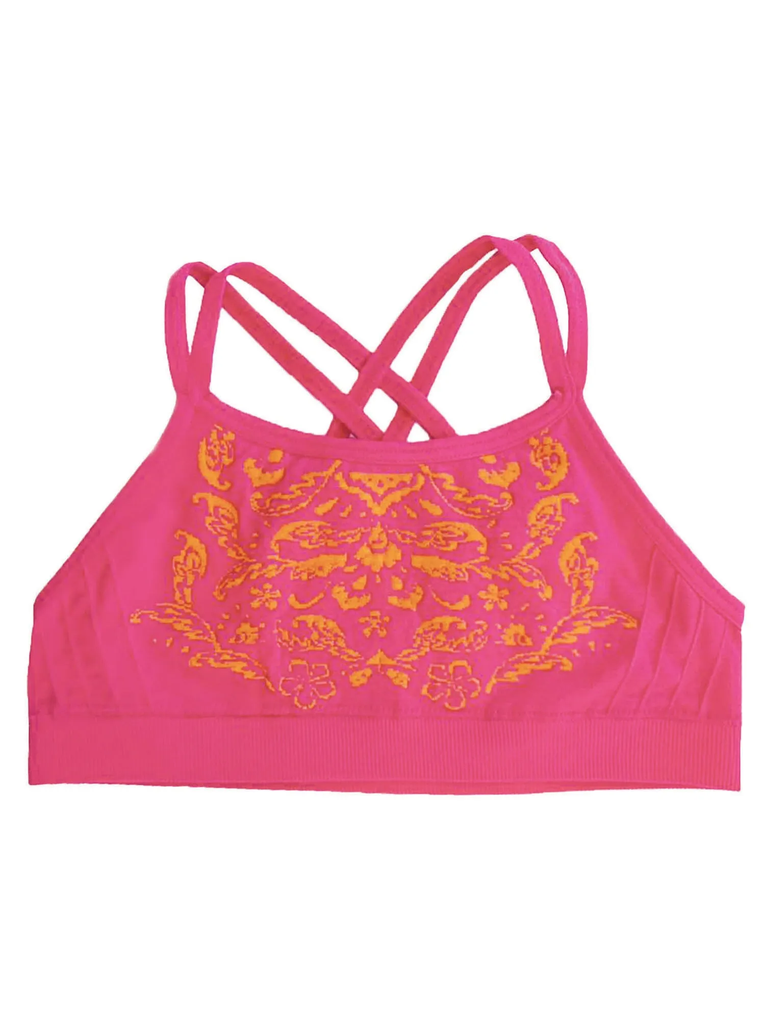 Seamless Activewear Sports Bra - Fuchsia Orange