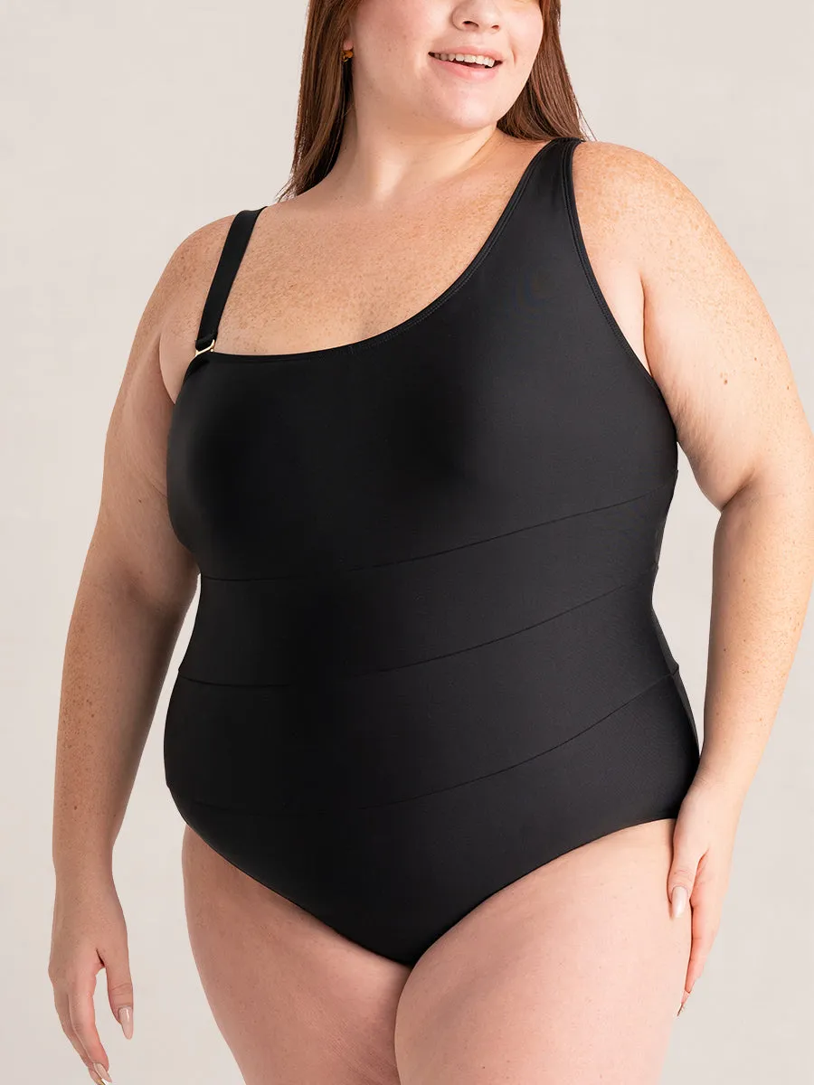 Shapermint Essentials One Shoulder Control Swimsuit