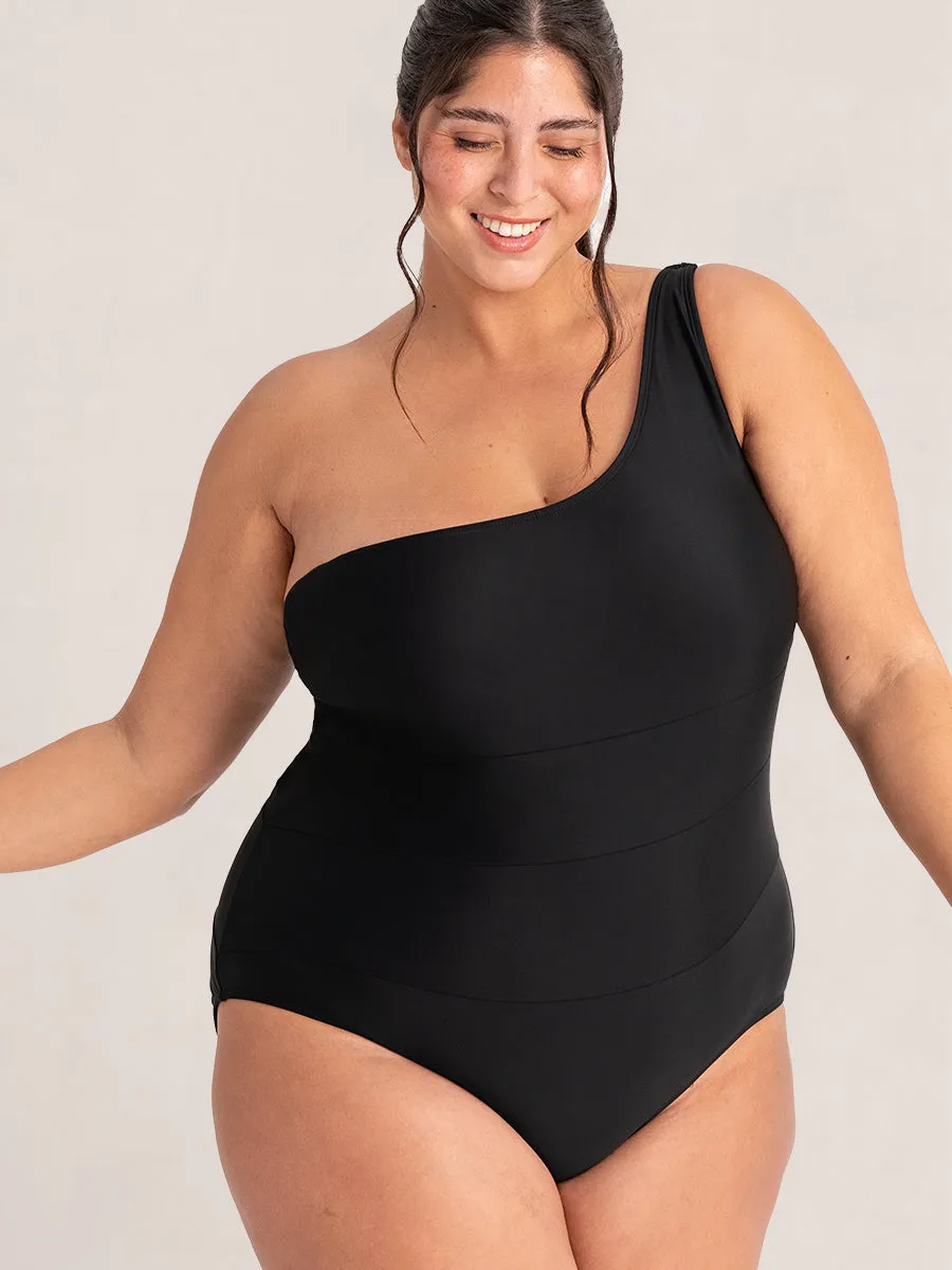 Shapermint Essentials One Shoulder Control Swimsuit