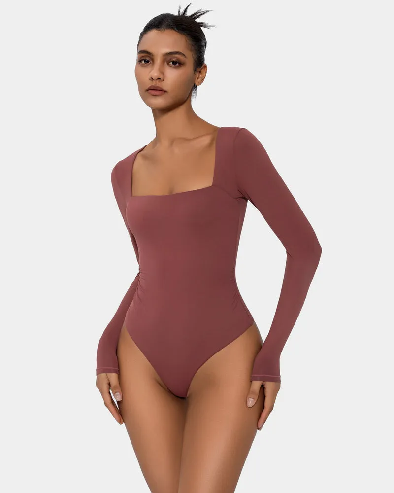 Square Neck Double Lined Shapewear Bodysuit