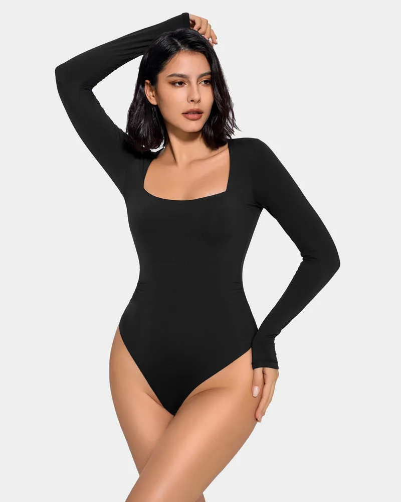 Square Neck Double Lined Shapewear Bodysuit