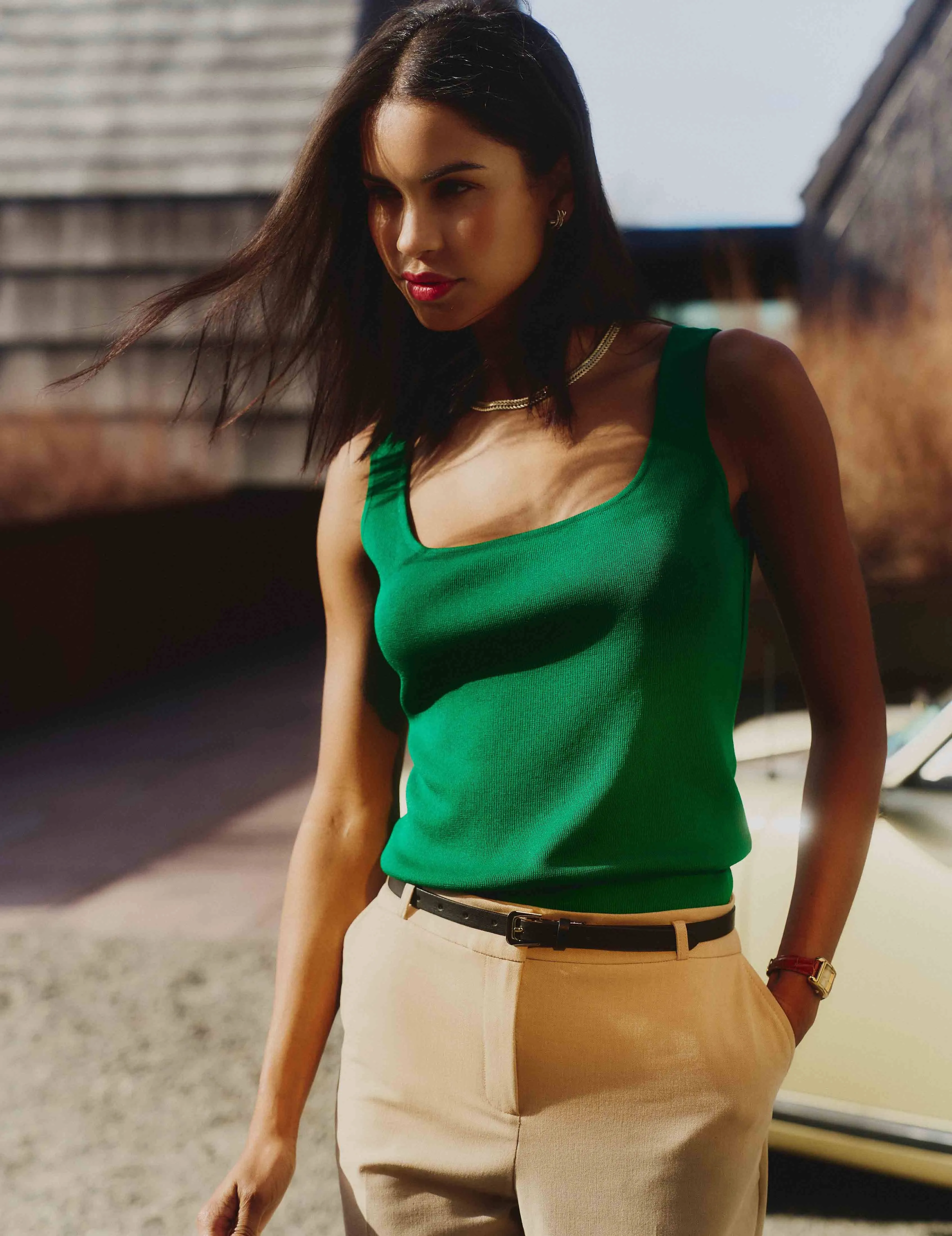 Square Neck Sweater Tank