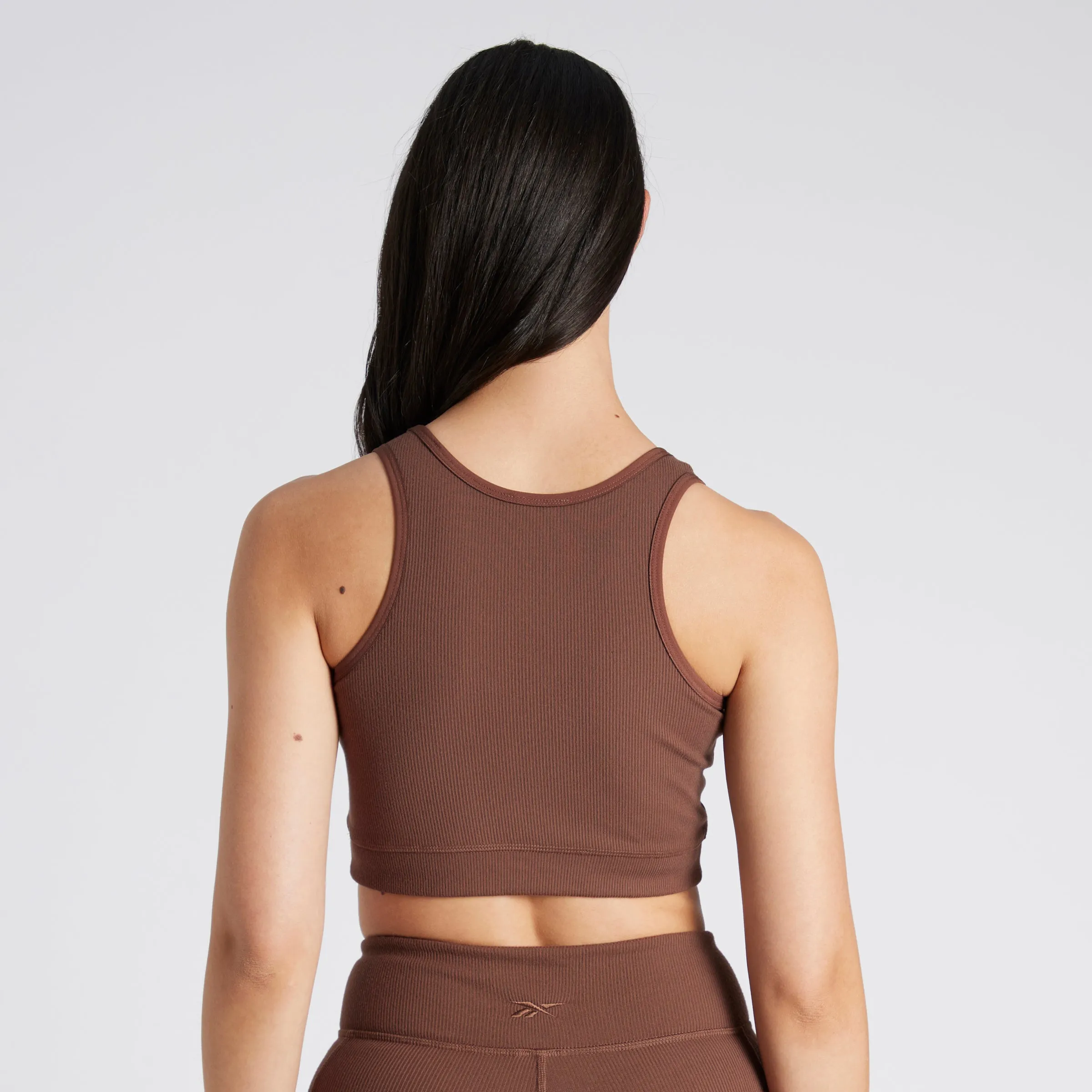 Studio Rib Crop Mahogany
