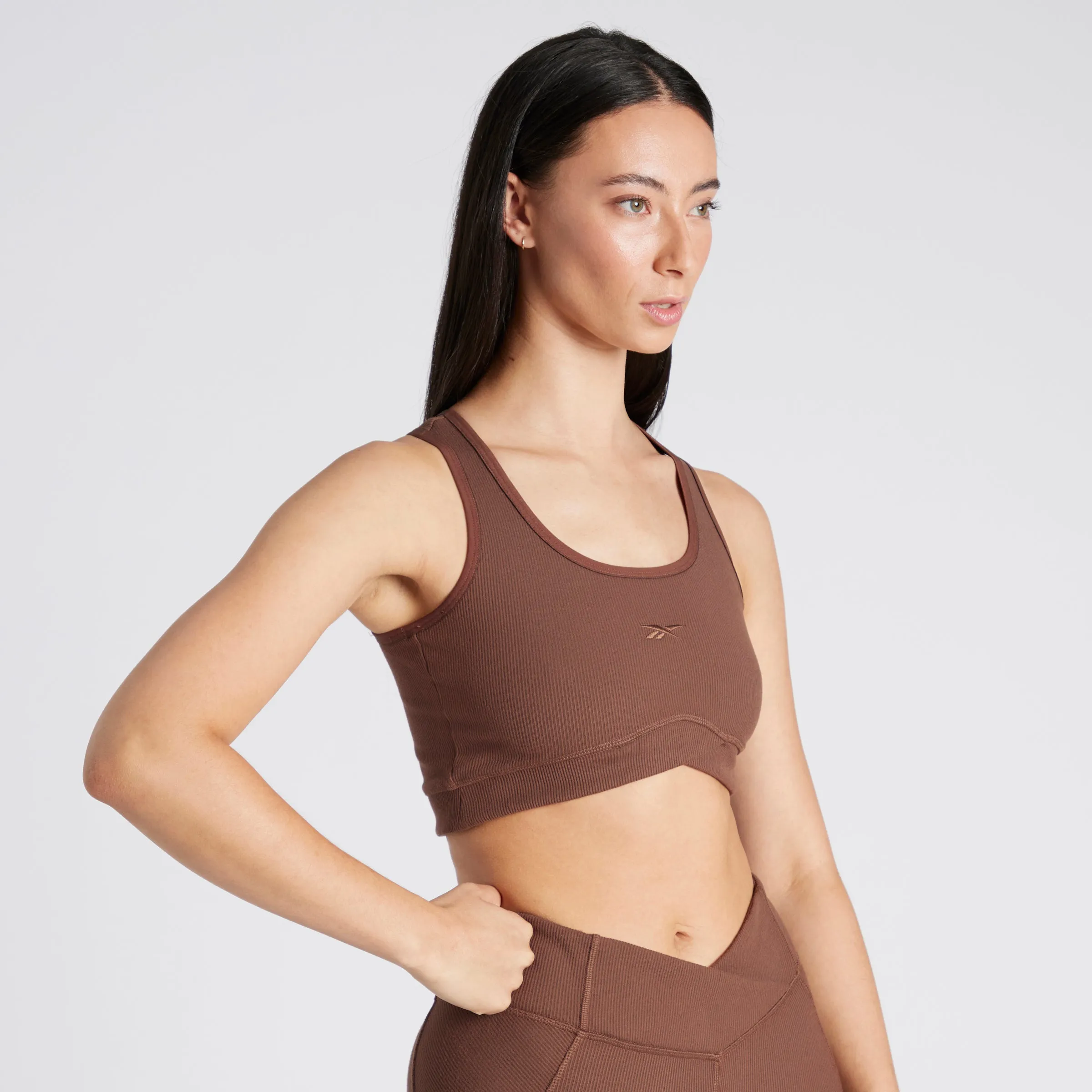 Studio Rib Crop Mahogany