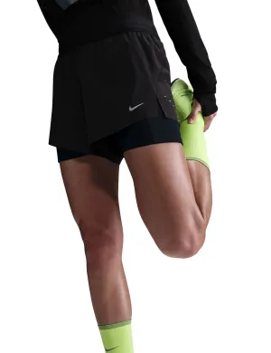 Swift Dri-FIT Mid-Rise 2-in-1 Running Shorts - Black/Reflective Silver