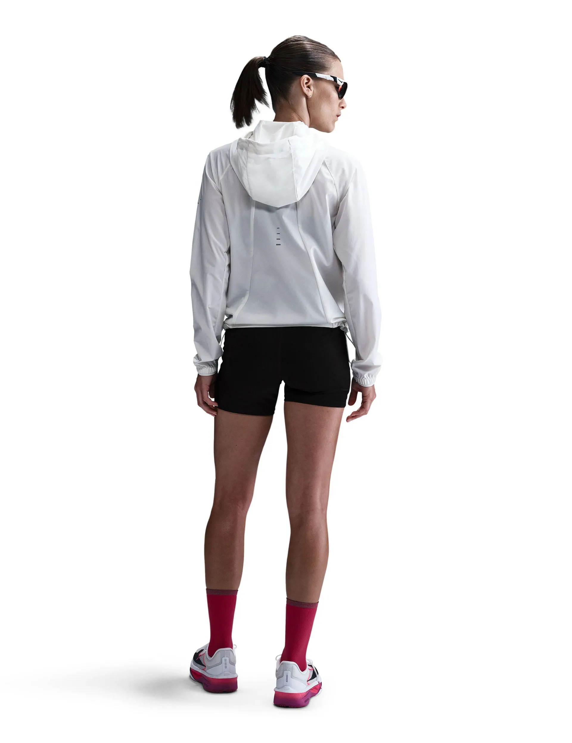 Swift High Waisted 4" Tight Running Shorts - Black/Reflective Silver