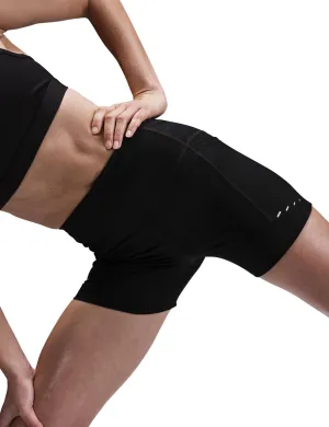 Swift High Waisted 4" Tight Running Shorts - Black/Reflective Silver