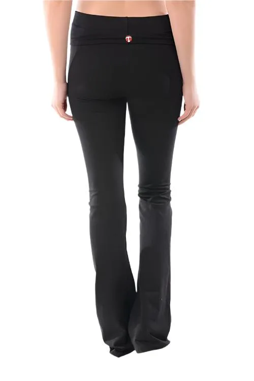 T-Party Fold Over Waist Solid Yoga Pants CJ7016