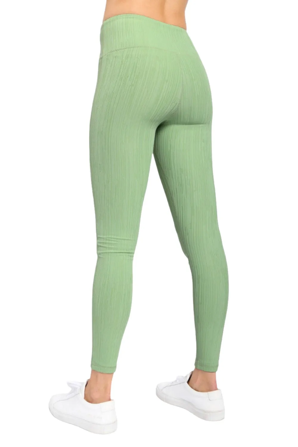 Textured Lines Jacquard High Waist Leggings APH8090