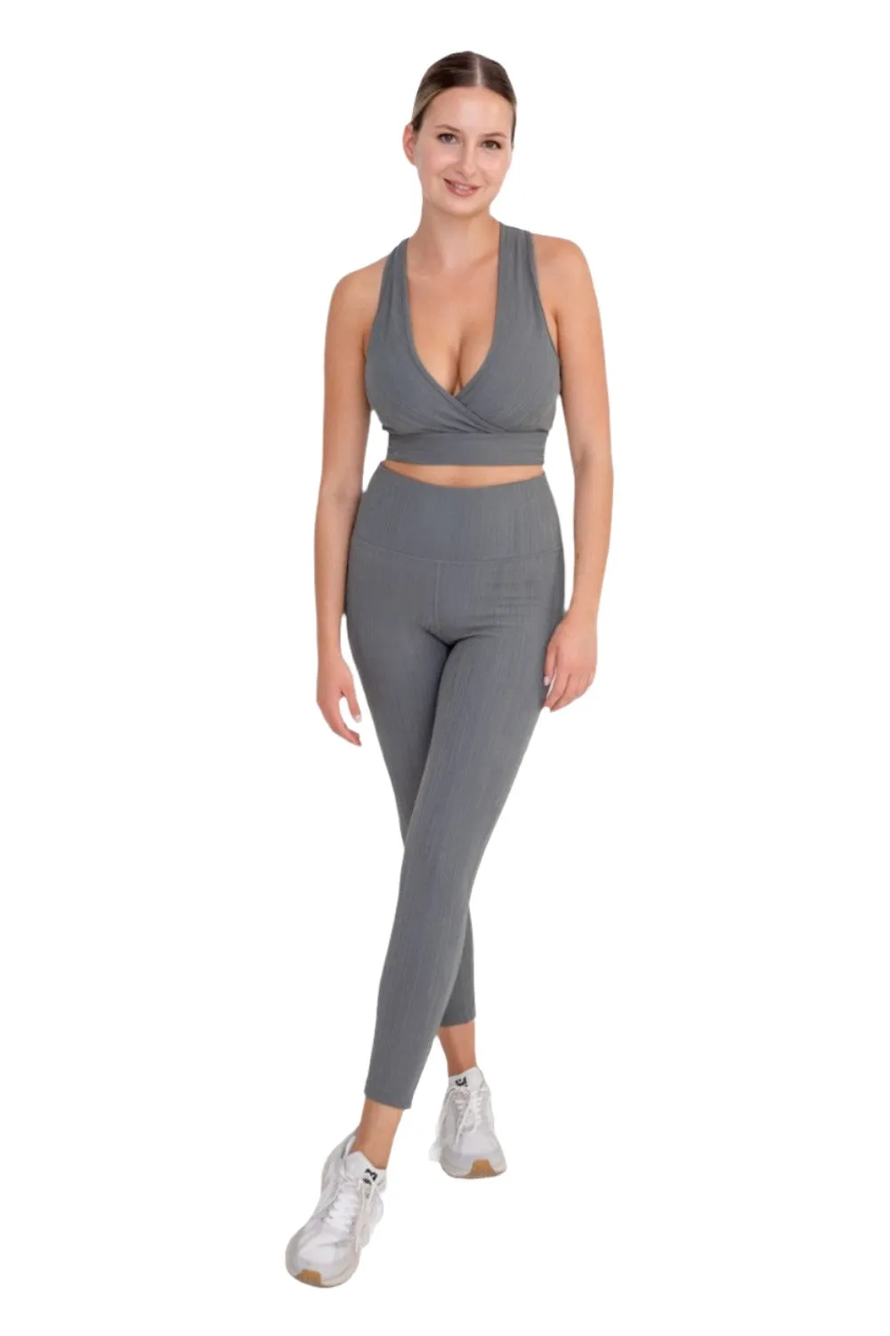 Textured Lines Jacquard High Waist Leggings APH8090