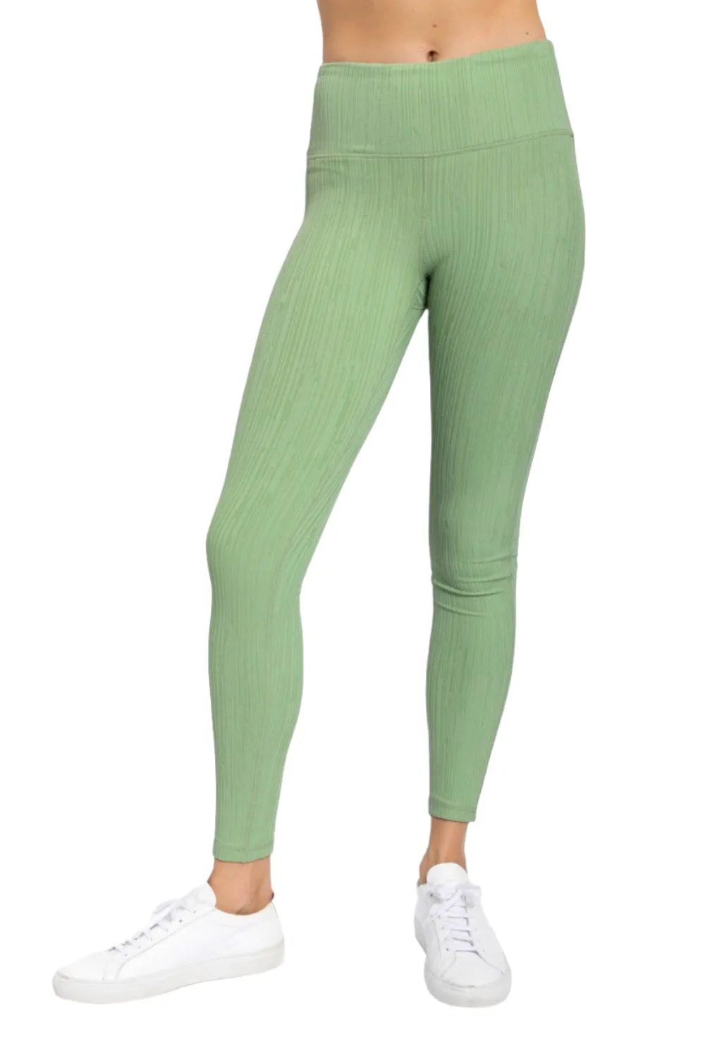 Textured Lines Jacquard High Waist Leggings APH8090