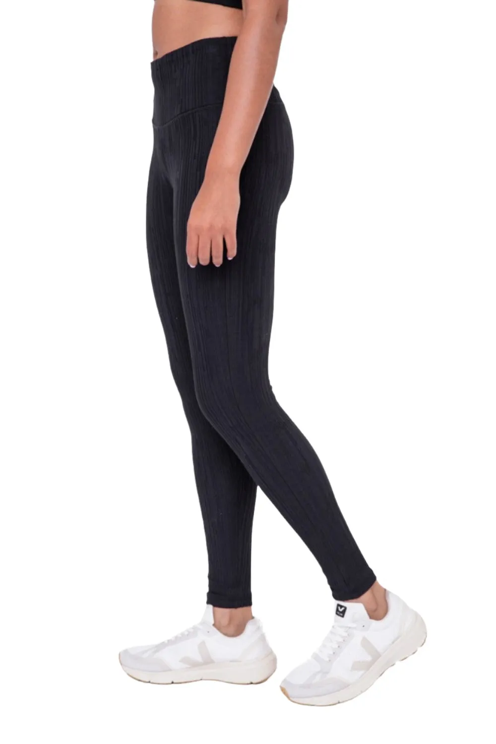 Textured Lines Jacquard High Waist Leggings APH8090