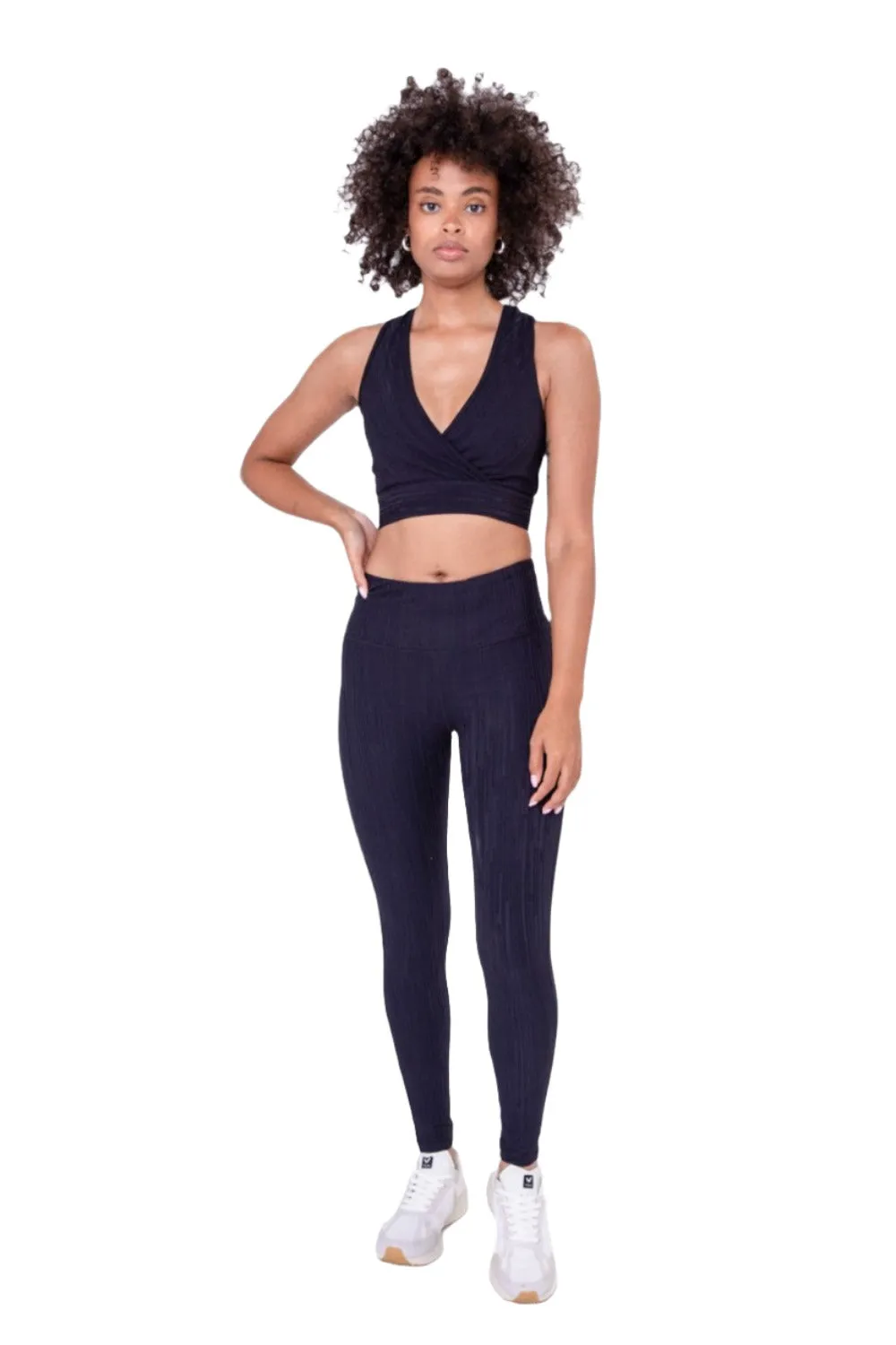 Textured Lines Jacquard High Waist Leggings APH8090