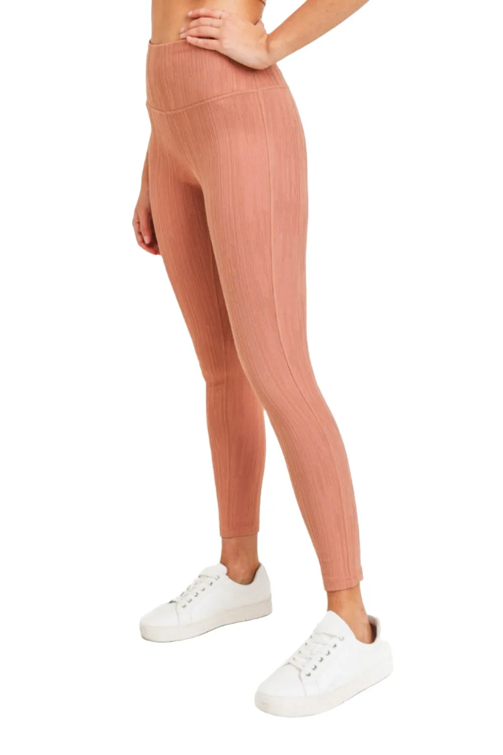 Textured Lines Jacquard High Waist Leggings APH8090