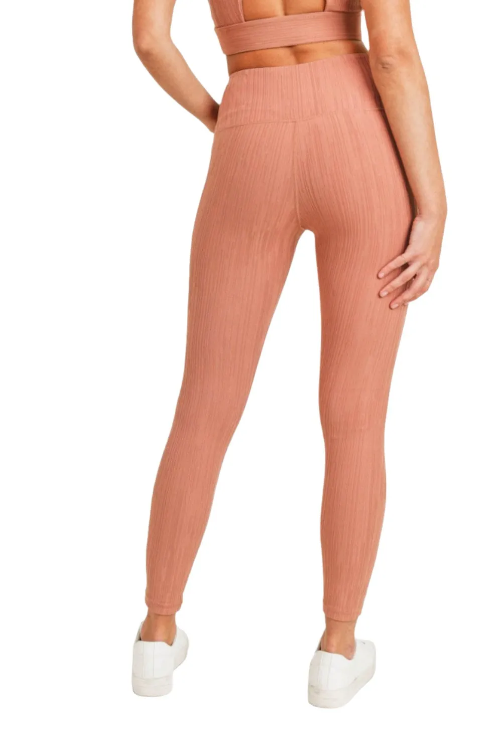 Textured Lines Jacquard High Waist Leggings APH8090