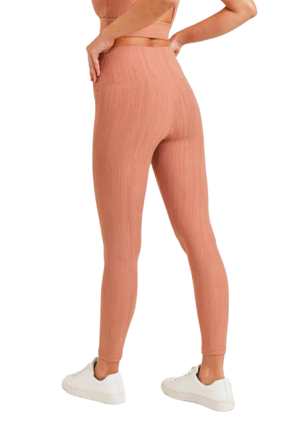 Textured Lines Jacquard High Waist Leggings APH8090